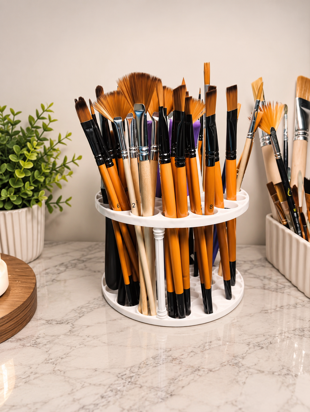 360° Rotating Makeup & Brush Organizer