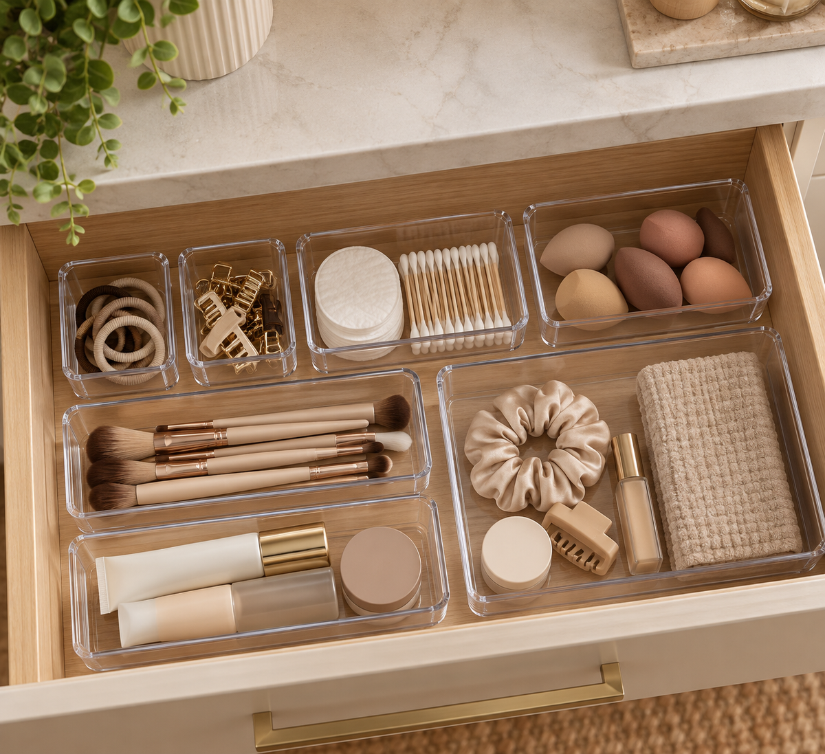 7-Piece Clear Drawer Organizer Set