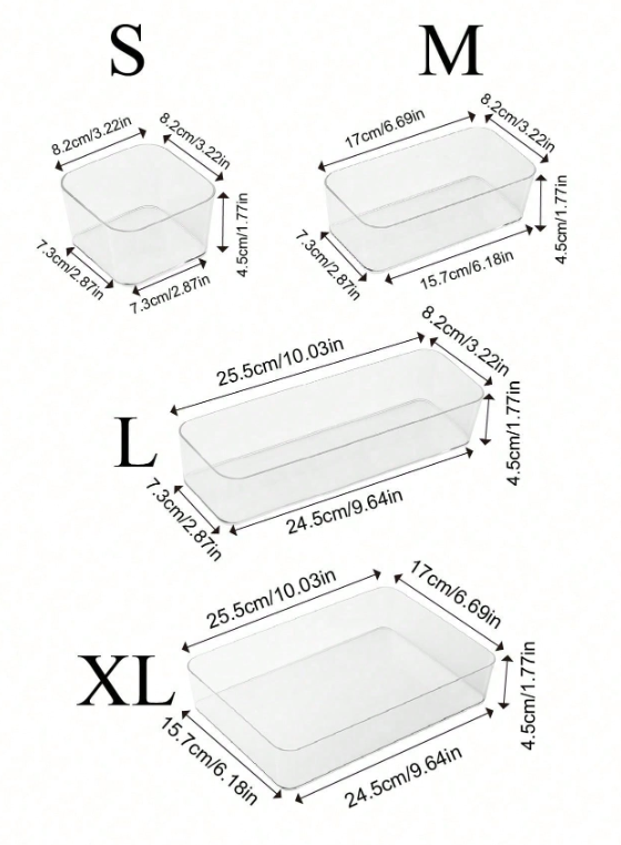 7-Piece Clear Drawer Organizer Set